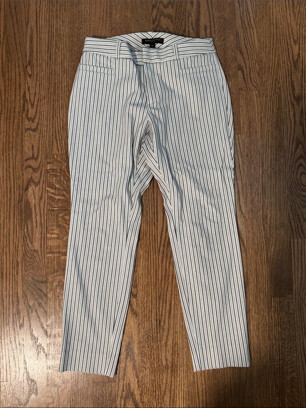 Striped Grey and White Dress Pants